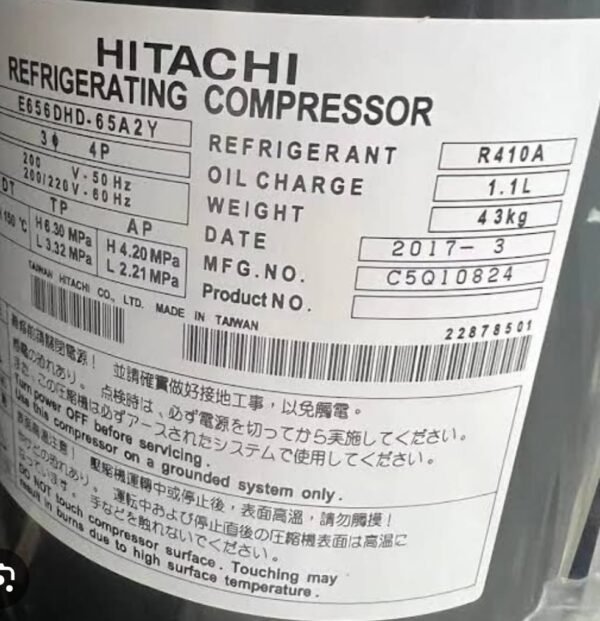 Hitachi Refrigerating Compressor E656DHD-65A2Y